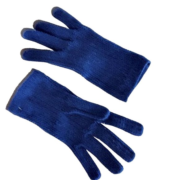 Vintage Accessories - 1960s Vintage Navy Blue Unworn Nylon Stretch Knit Short Gloves One Size